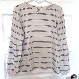 Ann Taylor LOFT long sleeve striped blouse size Small